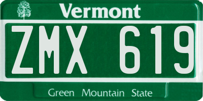 VT license plate ZMX619