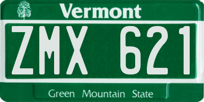 VT license plate ZMX621
