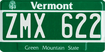 VT license plate ZMX622
