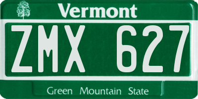 VT license plate ZMX627