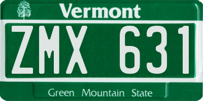 VT license plate ZMX631