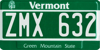 VT license plate ZMX632