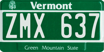 VT license plate ZMX637