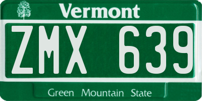 VT license plate ZMX639