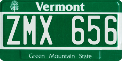 VT license plate ZMX656