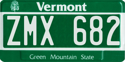 VT license plate ZMX682