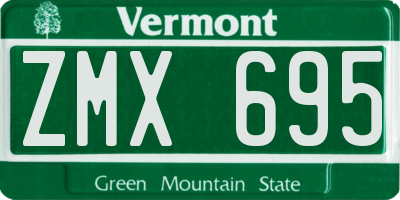 VT license plate ZMX695