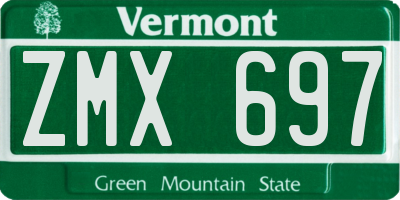 VT license plate ZMX697
