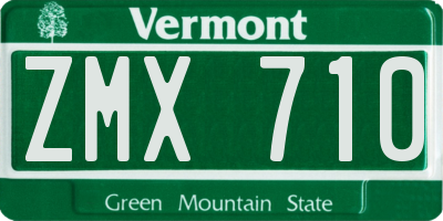 VT license plate ZMX710