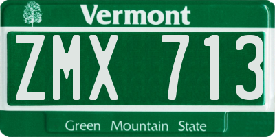 VT license plate ZMX713