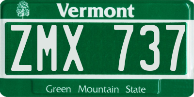 VT license plate ZMX737
