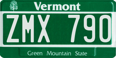 VT license plate ZMX790