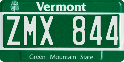 VT license plate ZMX844