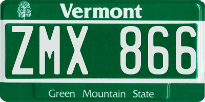 VT license plate ZMX866