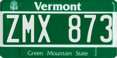 VT license plate ZMX873