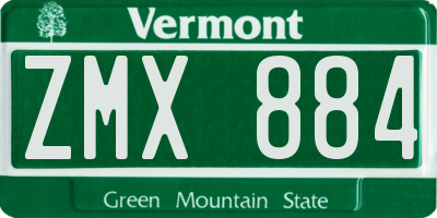 VT license plate ZMX884