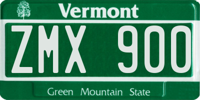 VT license plate ZMX900