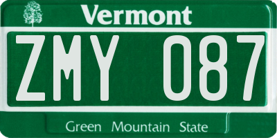 VT license plate ZMY087