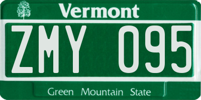 VT license plate ZMY095