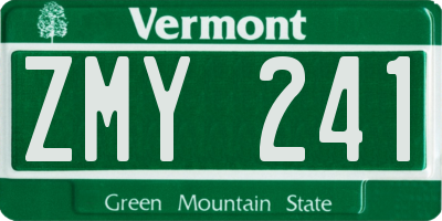 VT license plate ZMY241