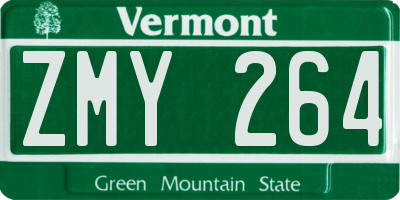 VT license plate ZMY264