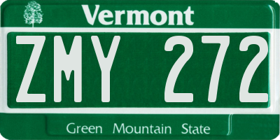 VT license plate ZMY272