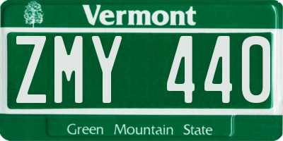 VT license plate ZMY440