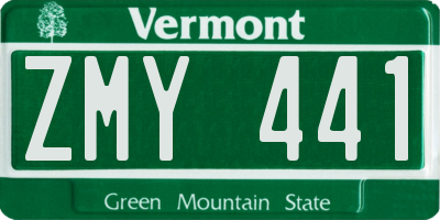 VT license plate ZMY441