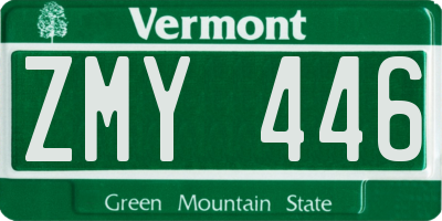 VT license plate ZMY446