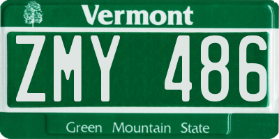 VT license plate ZMY486