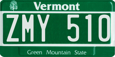 VT license plate ZMY510