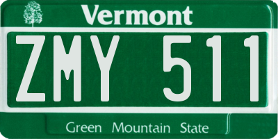 VT license plate ZMY511