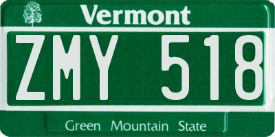 VT license plate ZMY518