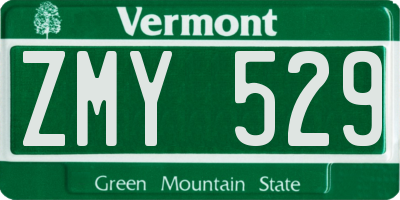 VT license plate ZMY529