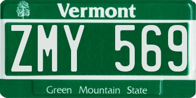 VT license plate ZMY569