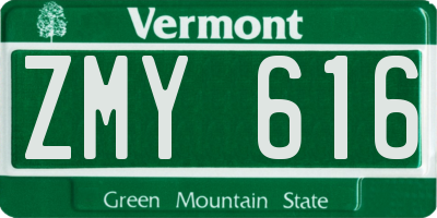 VT license plate ZMY616