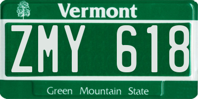 VT license plate ZMY618