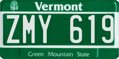 VT license plate ZMY619