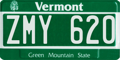 VT license plate ZMY620