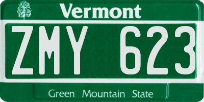 VT license plate ZMY623