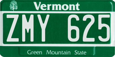 VT license plate ZMY625