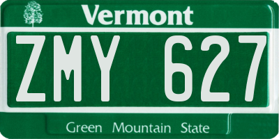 VT license plate ZMY627