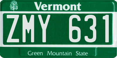 VT license plate ZMY631