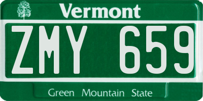 VT license plate ZMY659