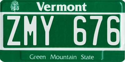 VT license plate ZMY676