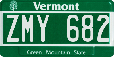 VT license plate ZMY682
