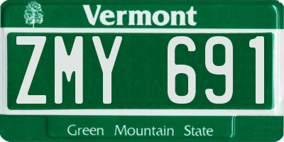 VT license plate ZMY691