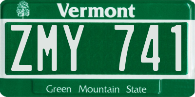 VT license plate ZMY741