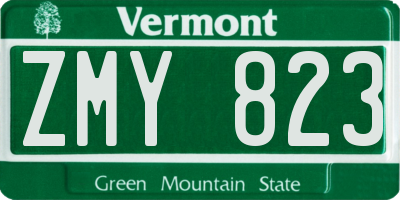 VT license plate ZMY823