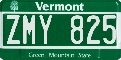 VT license plate ZMY825
